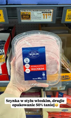 Szynka w stylu włoskim Kraina Wędlin promocja w Biedronka