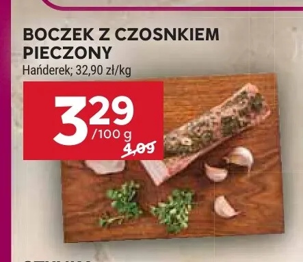 Boczek z czosnkiem pieczony Hańderek promocja w Stokrotka