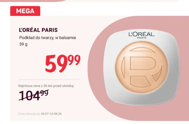 Podkład do twarzy w balsamie L'Oréal Paris promocja w Rossmann