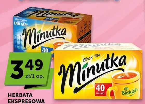 Herbata ekspresowa czarna Minutka promocja w Euro Sklep