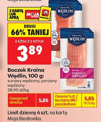 Boczek parzony wędzony Kraina Wędlin promocja w Biedronka