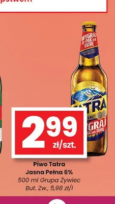 Piwo Tatra Jasna Pełna promocja w emma MARKET