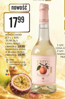 Wino Chiyo białe słodkie aromatyzowane owocowe promocja w Dino