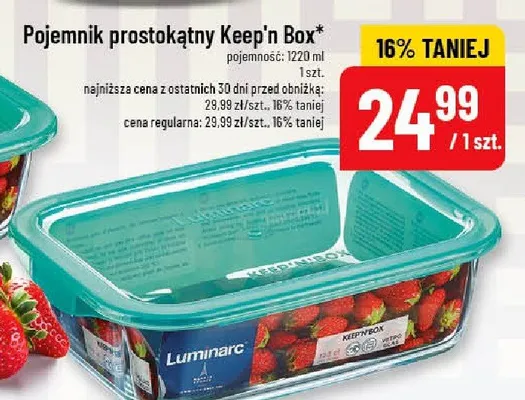 Pojemnik prostokątny Keep'n Box Luminarc 1220 ml promocja w POLOmarket