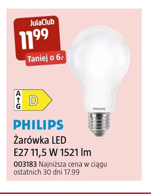 Żarówka LED E27 1521lm Philips promocja w Jula