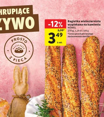 Bagietka wieloziarnista wypiekana na kamieniu promocja w Intermarche