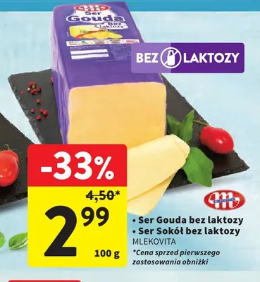 Ser gouda bez laktozy Mlekovita promocja w Intermarche