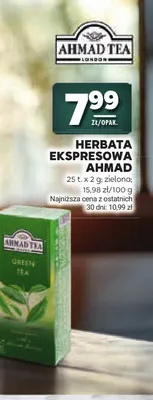 Herbata ekspresowa Ahmad Tea Green Tea promocja w Stokrotka