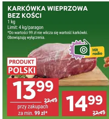 Karkówka wieprzowa bez kości promocja w Stokrotka