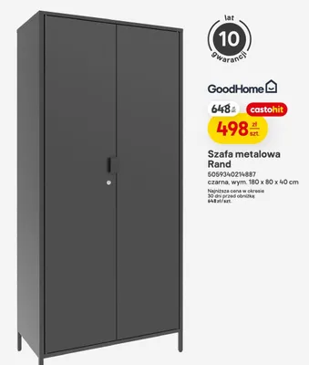 Szafa metalowa Rand czarna promocja w Castorama