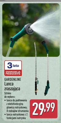 Lanca do podlewania z wielofunkcyjną głowicą natryskową GARDENLINE promocja w Aldi
