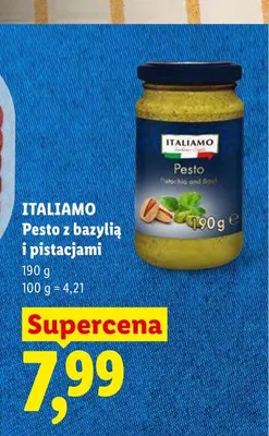 Pesto z bazylią i pistacjami Italiamo promocja w Lidl
