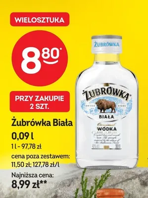 Wódka Żubrówka Biała promocja w Żabka