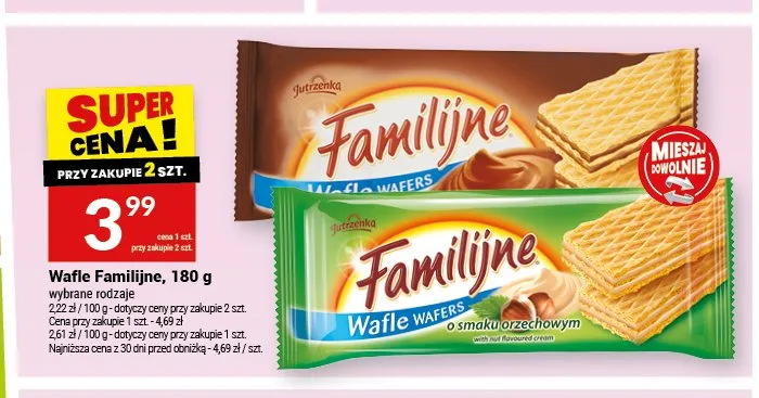 Wafle Familijne o smaku orzechowym promocja w Twój Market