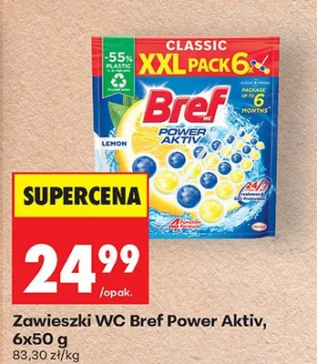 Zawieszki do WC Power Aktiv 6-pak promocja w Biedronka