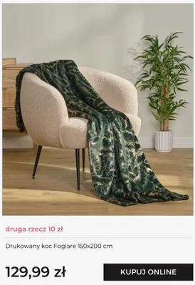 Drukowany koc home&you Foglare 150x200cm promocja w home&you