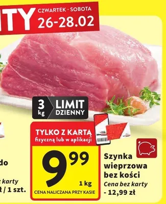 Szynka wieprzowa bez kości promocja w Intermarche
