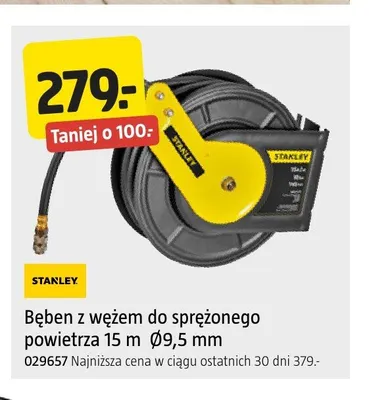 Bęben z wężem do sprężonego powietrza STANLEY promocja w Jula
