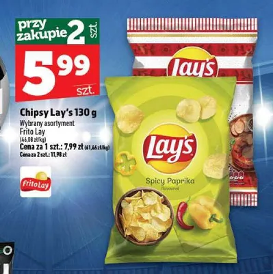 Chipsy Lay's Spicy Paprika promocja w TOPAZ