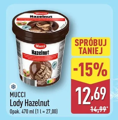 Lody Mucci Hazelnut promocja w Aldi
