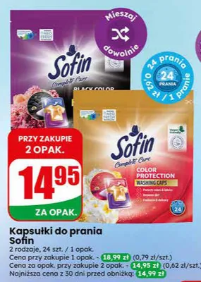 Kapsułki do prania Sofin 24szt. promocja w Dino