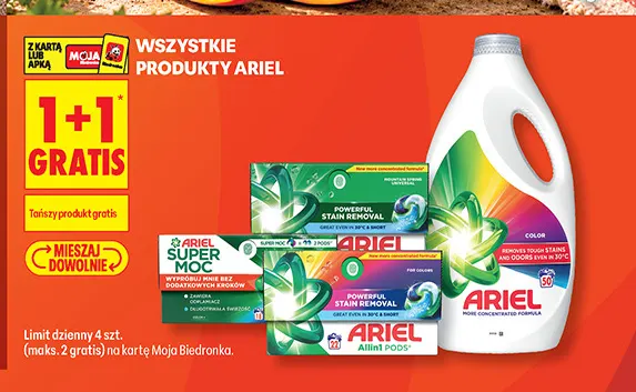 Kapsułki do prania Ariel Allin1 Pods Mountain Spring promocja w Biedronka