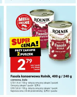 Fasola konserwowa czerwona Rolnik promocja w Twój Market