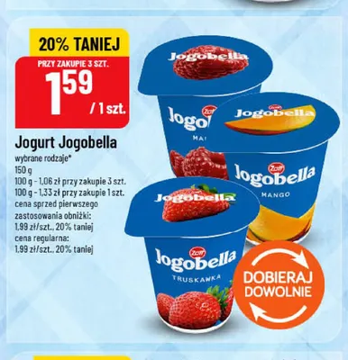 Jogurt Jogobella Truskawka promocja w POLOmarket