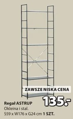 Regał Astrup okleina i stal promocja w Jysk