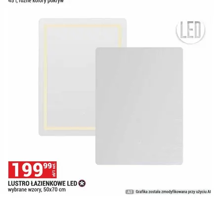 Lustro łazienkowe LED 50x70 cm promocja w Merkury Market