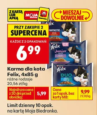 Karma dla kota, różne rodzaje promocja w Biedronka