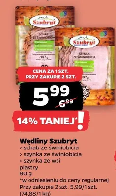 Wędliny różne rodzaje promocja w Netto