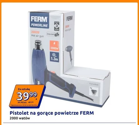 Pistolet na gorące powietrze FERM promocja w Action