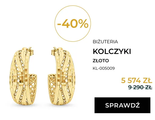 Kolczyki złote Briju Auri KL-005009 promocja w Briju
