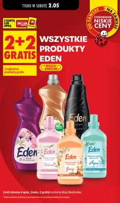 Perfumy do tkanin Eden Aqua 36 prań promocja w Biedronka