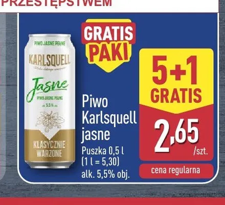 Piwo Karlsquell jasne promocja w Aldi