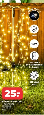 Lampa solarna LED fajerwerki wys. 70cm promocja w Netto