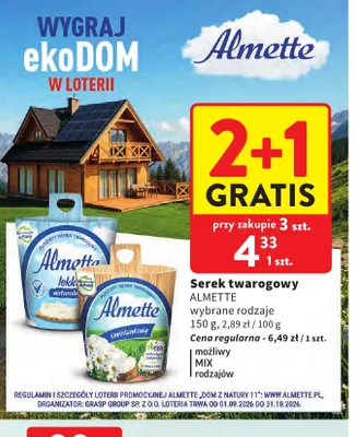 Serek twarogowy Almette śmietankowy promocja w Intermarche