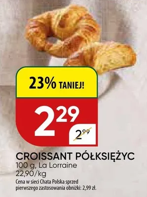 Croissant półksiężyc promocja w Chata Polska