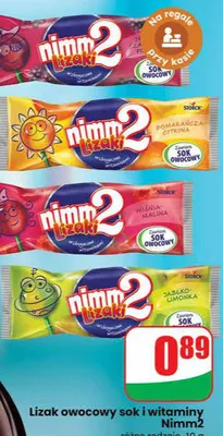 Lizak owocowy sok i witaminy różne rodzaje promocja w Dino