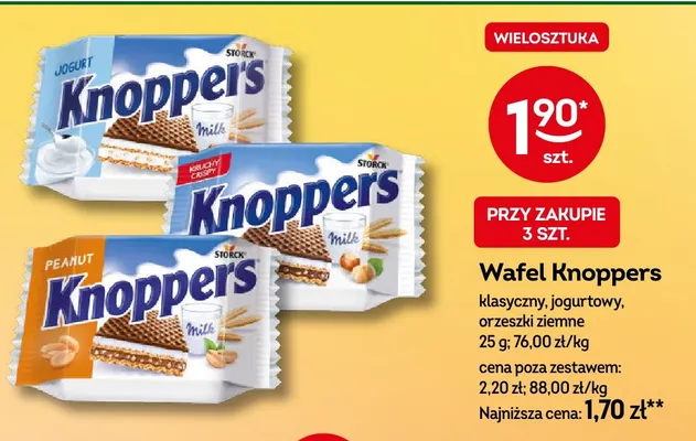 Wafel Knoppers jogurtowy promocja w Żabka