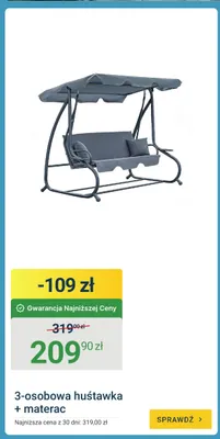 3-osobowa huśtawka + materac promocja w ERLI