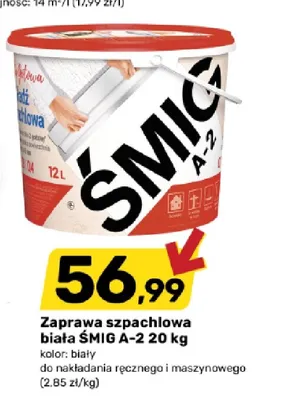 Zaprawa szpachlowa biała Śmig A-2 promocja w Bricomarche
