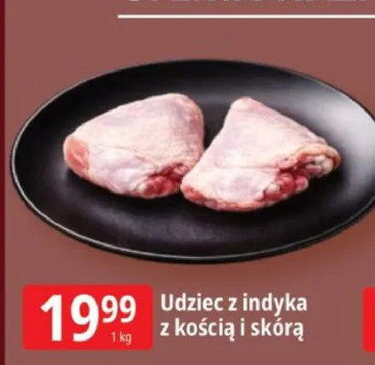 Udziec z indyka z kością i skórą promocja w Leclerc