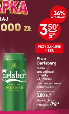 Piwo Carlsberg promocja w Żabka