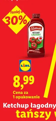 Ketchup łagodny Pudliszki promocja w Lidl