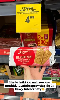 Herbatniki karmelizowane Bonitki promocja w Biedronka