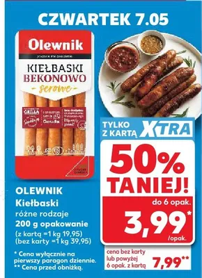 Kiełbaski bekonowo-serowe Olewnik promocja w Kaufland
