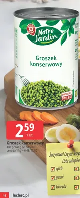 Groszek konserwowy promocja w Leclerc