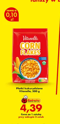 Płatki kukurydziane Vitanella promocja w Biedronka
